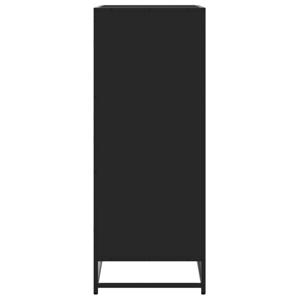 fekete szerelt fa és fém cipőszekrény 75 x 38 x 97,5 cm