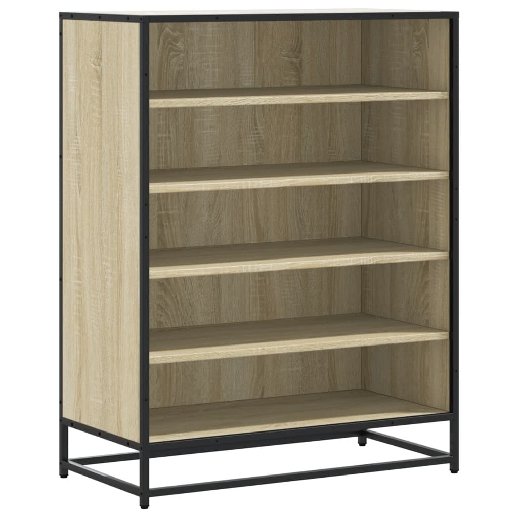 sonoma tölgy színű szerelt fa és fém cipőszekrény 75x38x97,5 cm