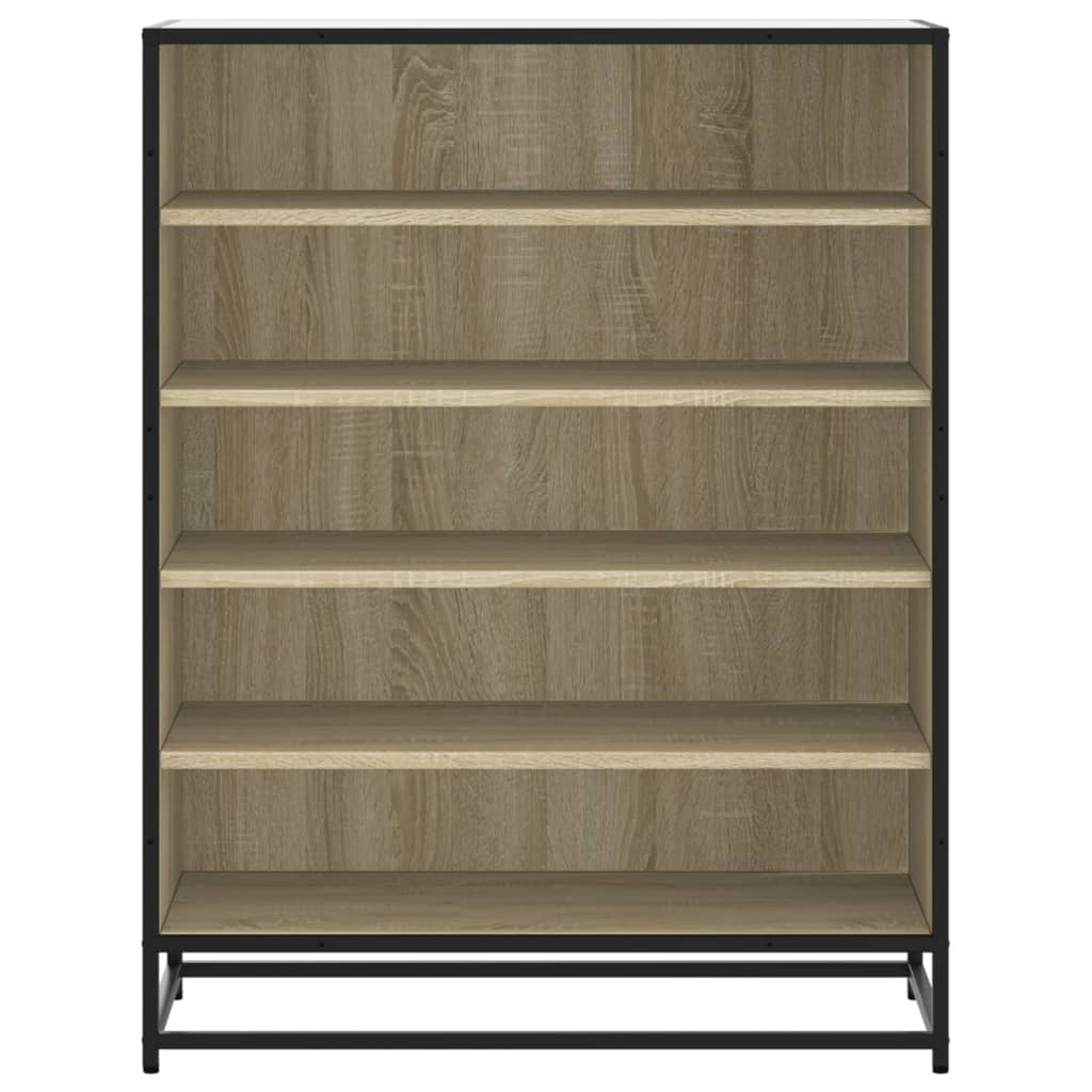 sonoma tölgy színű szerelt fa és fém cipőszekrény 75x38x97,5 cm