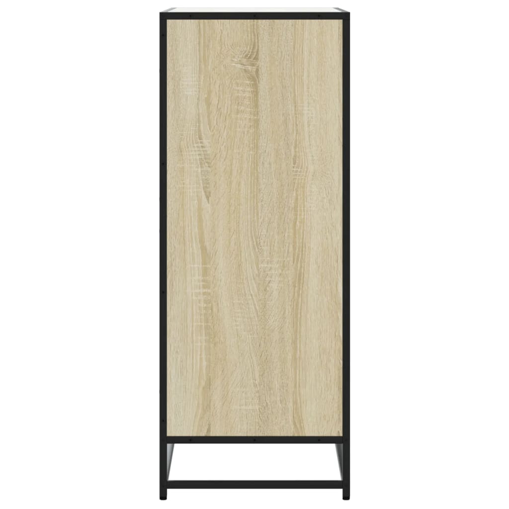 sonoma tölgy színű szerelt fa és fém cipőszekrény 75x38x97,5 cm