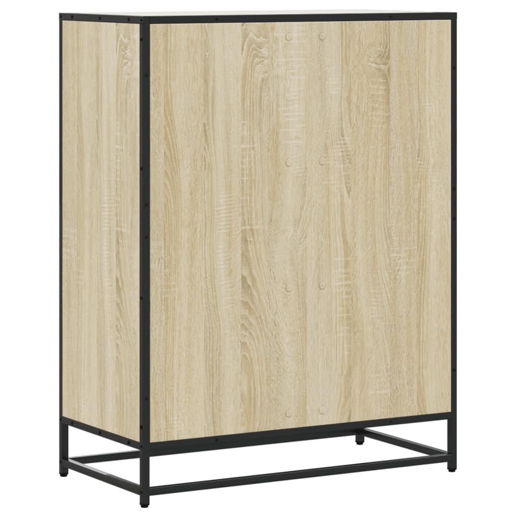 sonoma tölgy színű szerelt fa és fém cipőszekrény 75x38x97,5 cm