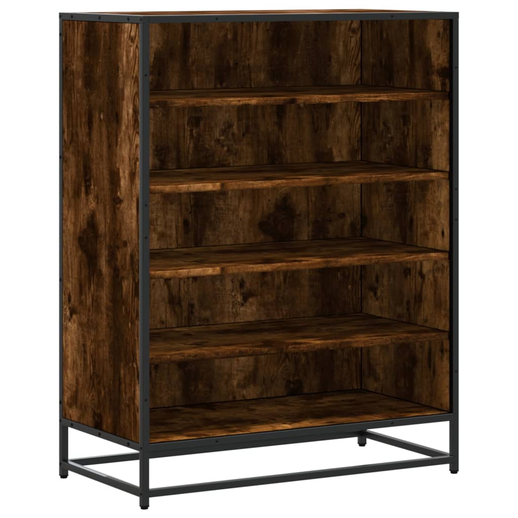 füstös tölgy színű szerelt fa és fém cipőszekrény 75x38x97,5 cm