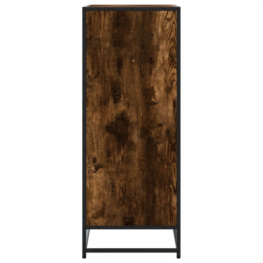 füstös tölgy színű szerelt fa és fém cipőszekrény 75x38x97,5 cm