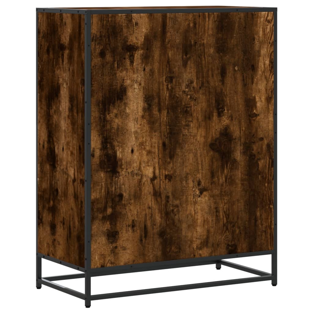 füstös tölgy színű szerelt fa és fém cipőszekrény 75x38x97,5 cm