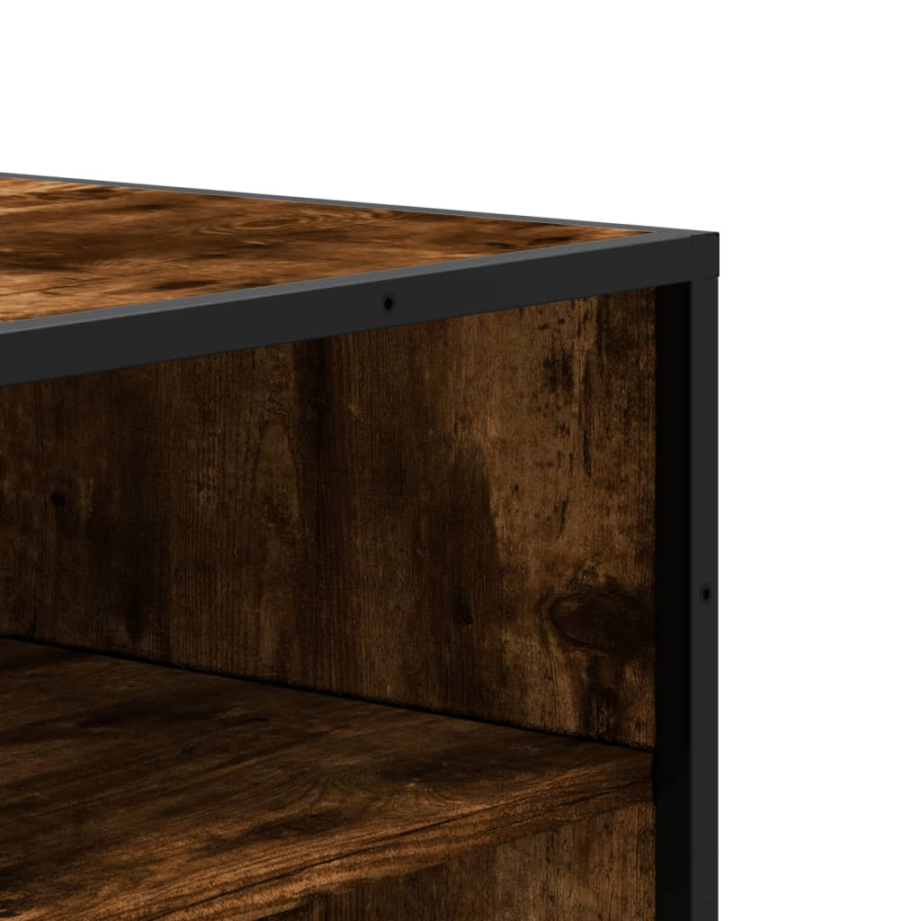 füstös tölgy színű szerelt fa és fém cipőszekrény 75x38x97,5 cm