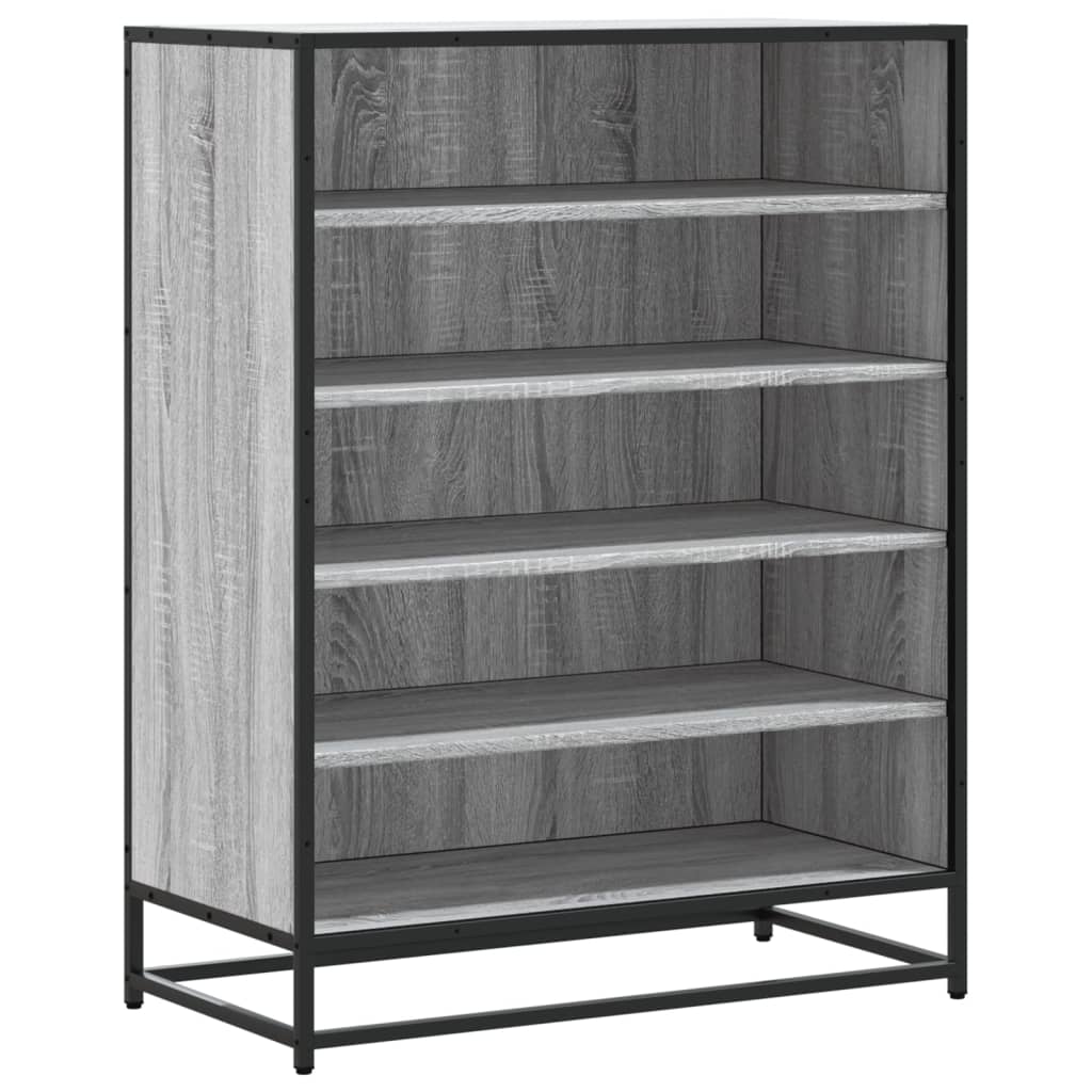szürke sonoma szerelt fa és fém cipőszekrény 75 x 38 x 97,5 cm