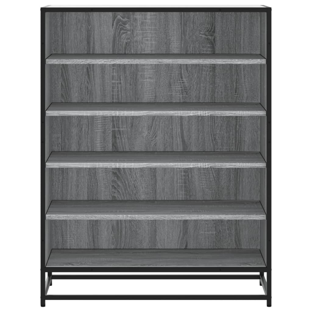 szürke sonoma szerelt fa és fém cipőszekrény 75 x 38 x 97,5 cm