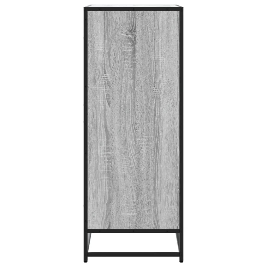 szürke sonoma szerelt fa és fém cipőszekrény 75 x 38 x 97,5 cm