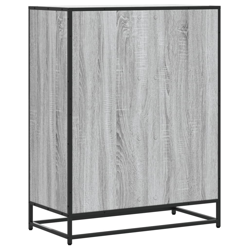szürke sonoma szerelt fa és fém cipőszekrény 75 x 38 x 97,5 cm