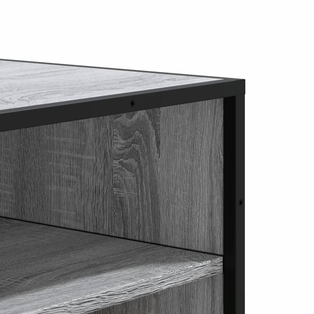 szürke sonoma szerelt fa és fém cipőszekrény 75 x 38 x 97,5 cm