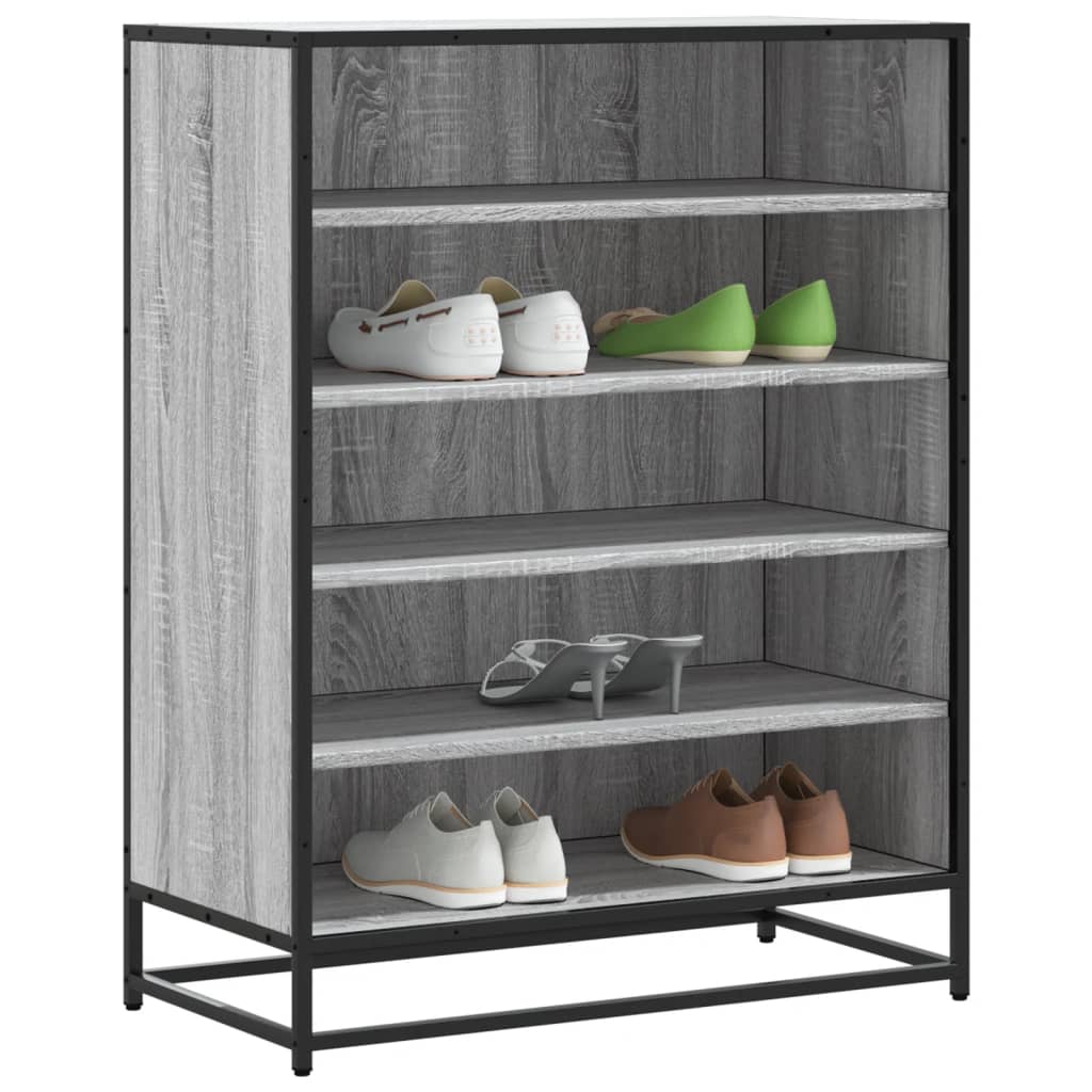 szürke sonoma szerelt fa és fém cipőszekrény 75 x 38 x 97,5 cm