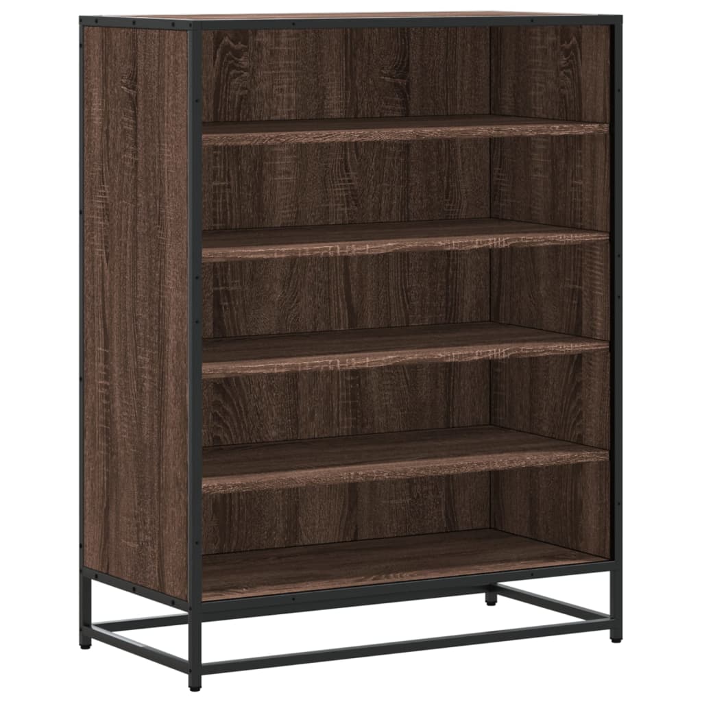 barna tölgy színű szerelt fa és fém cipőszekrény 75x38x97,5 cm