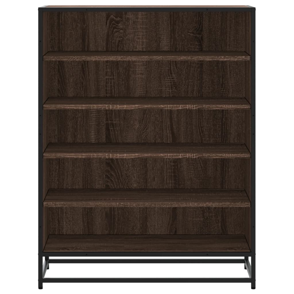 barna tölgy színű szerelt fa és fém cipőszekrény 75x38x97,5 cm