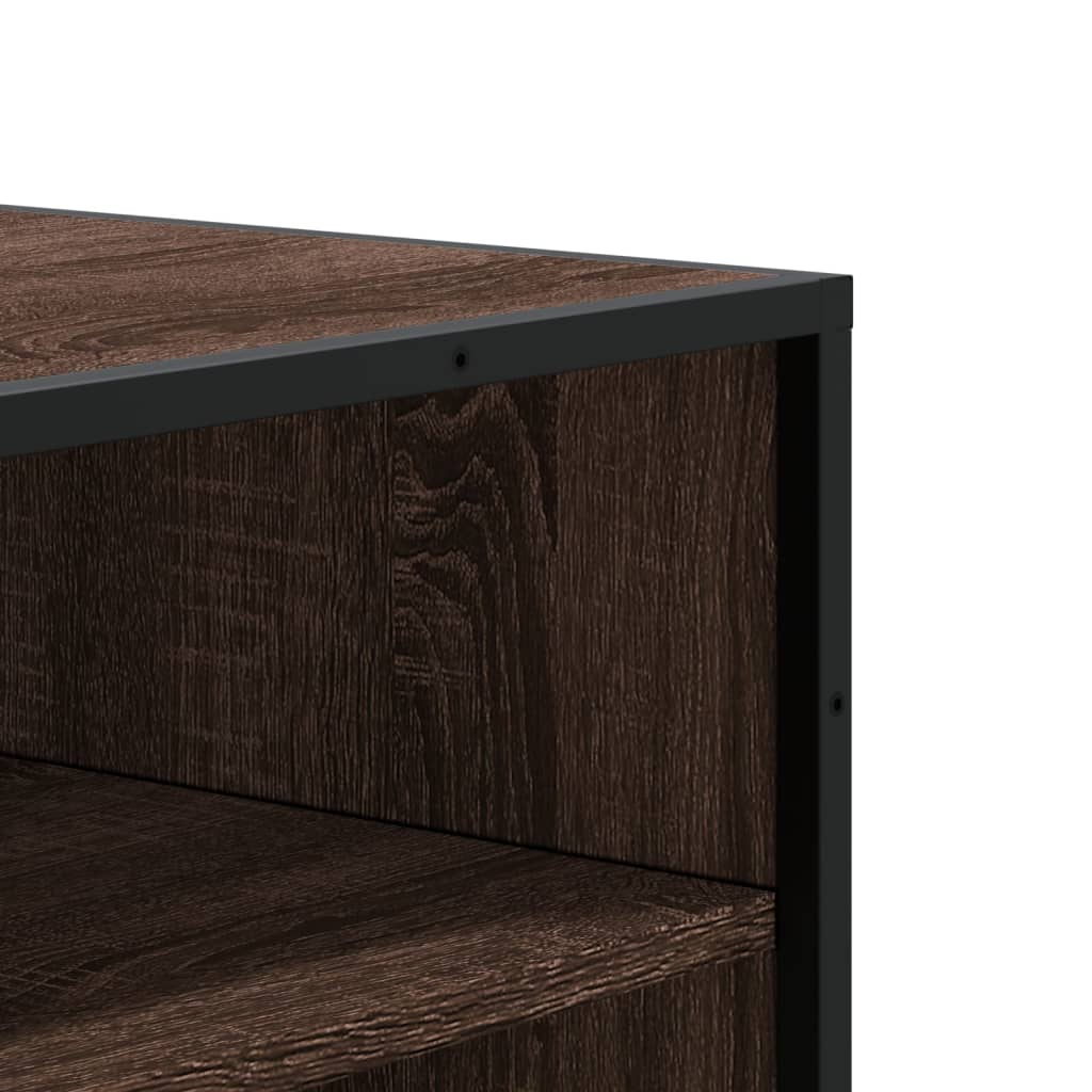 barna tölgy színű szerelt fa és fém cipőszekrény 75x38x97,5 cm