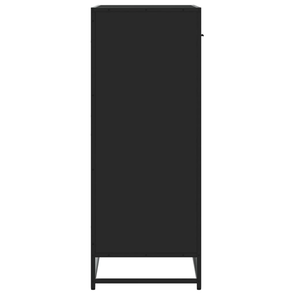 fekete szerelt fa és fém cipőszekrény 75 x 38 x 97,5 cm