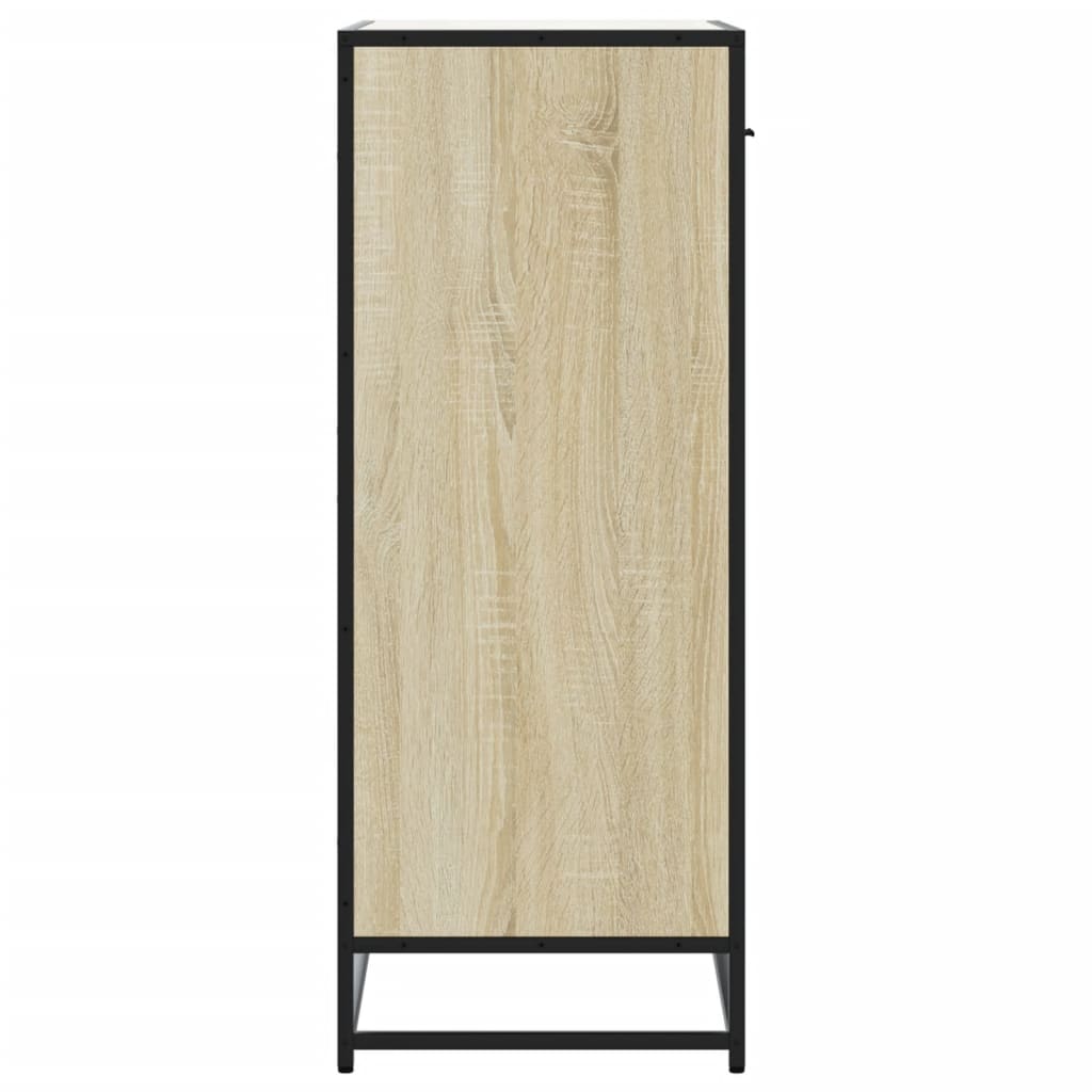 sonoma tölgy színű szerelt fa és fém cipőszekrény 75x38x97,5 cm
