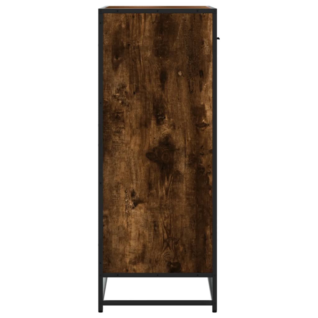 füstös tölgy színű szerelt fa és fém cipőszekrény 75x38x97,5 cm