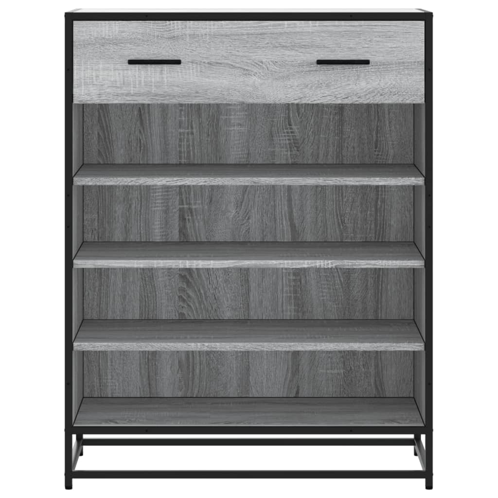 szürke sonoma szerelt fa és fém cipőszekrény 75 x 38 x 97,5 cm