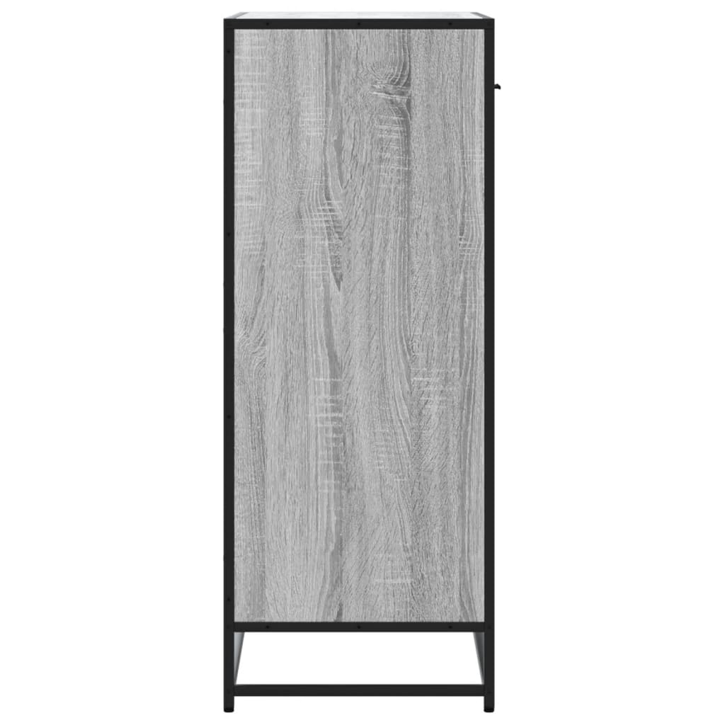 szürke sonoma szerelt fa és fém cipőszekrény 75 x 38 x 97,5 cm