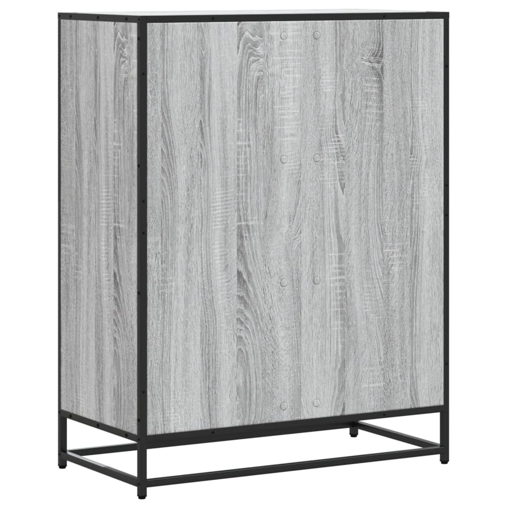 szürke sonoma szerelt fa és fém cipőszekrény 75 x 38 x 97,5 cm