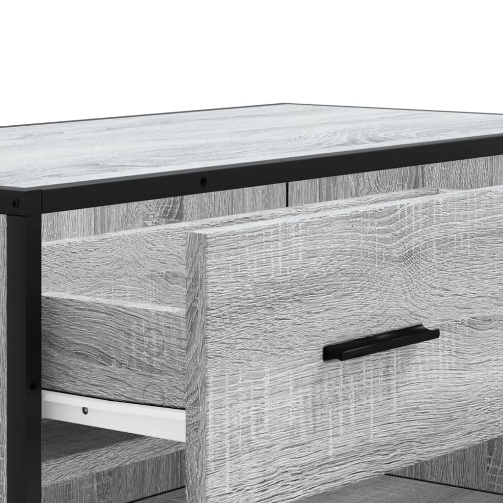 szürke sonoma szerelt fa és fém cipőszekrény 75 x 38 x 97,5 cm