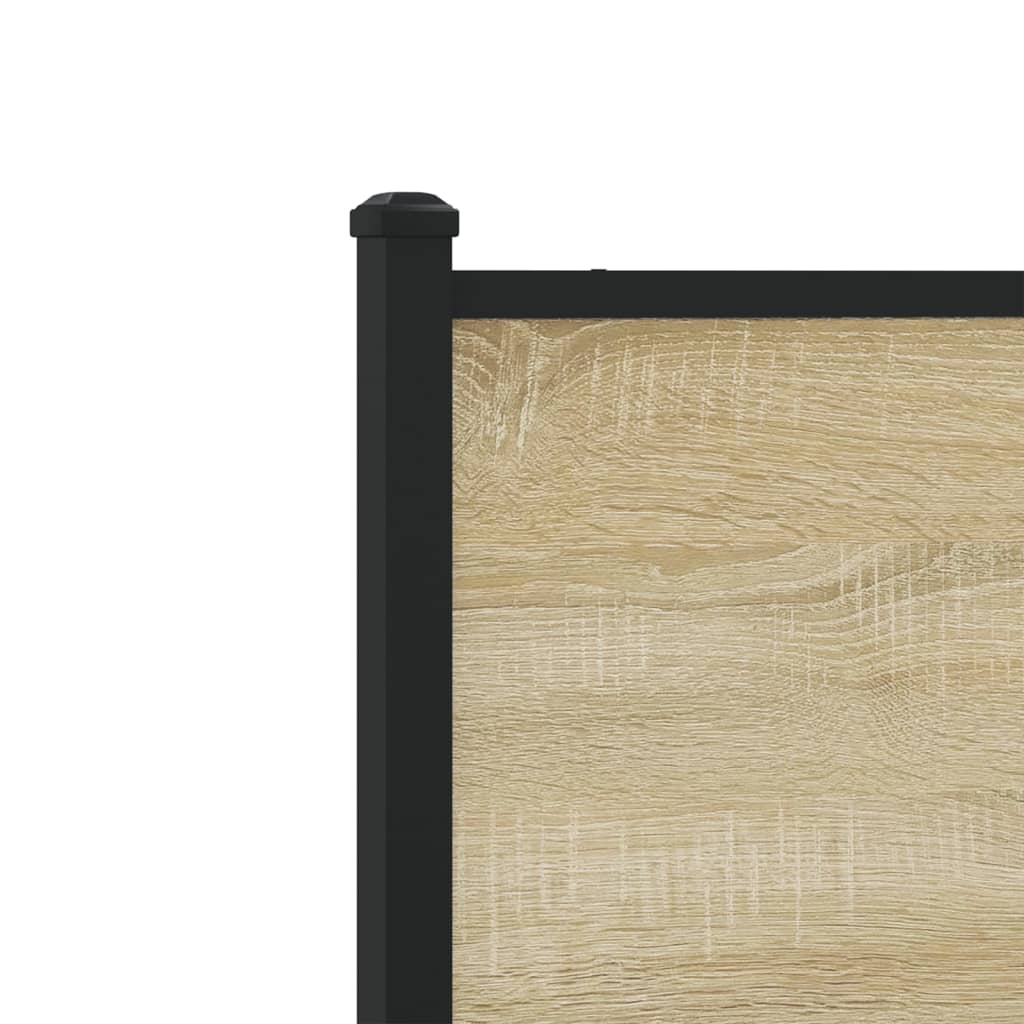 sonoma tölgy színű fém ágykeret matrac nélkül 200 x 200 cm