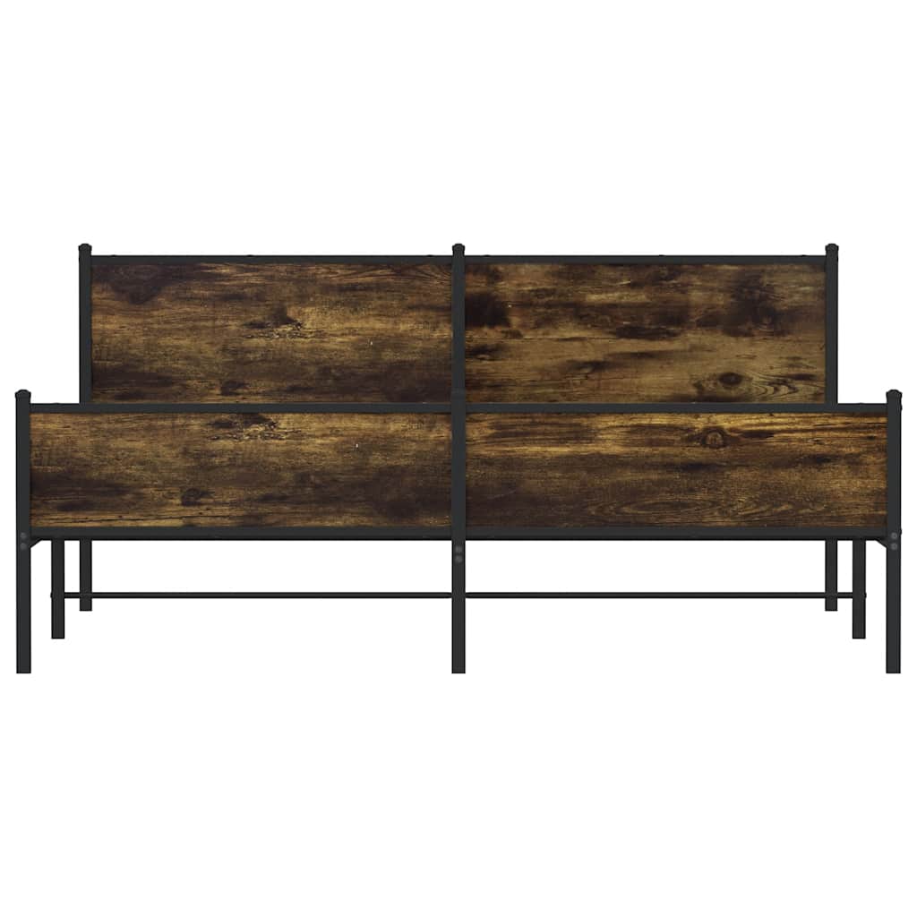 füstös tölgy színű fém ágykeret matrac nélkül 180 x 200 cm
