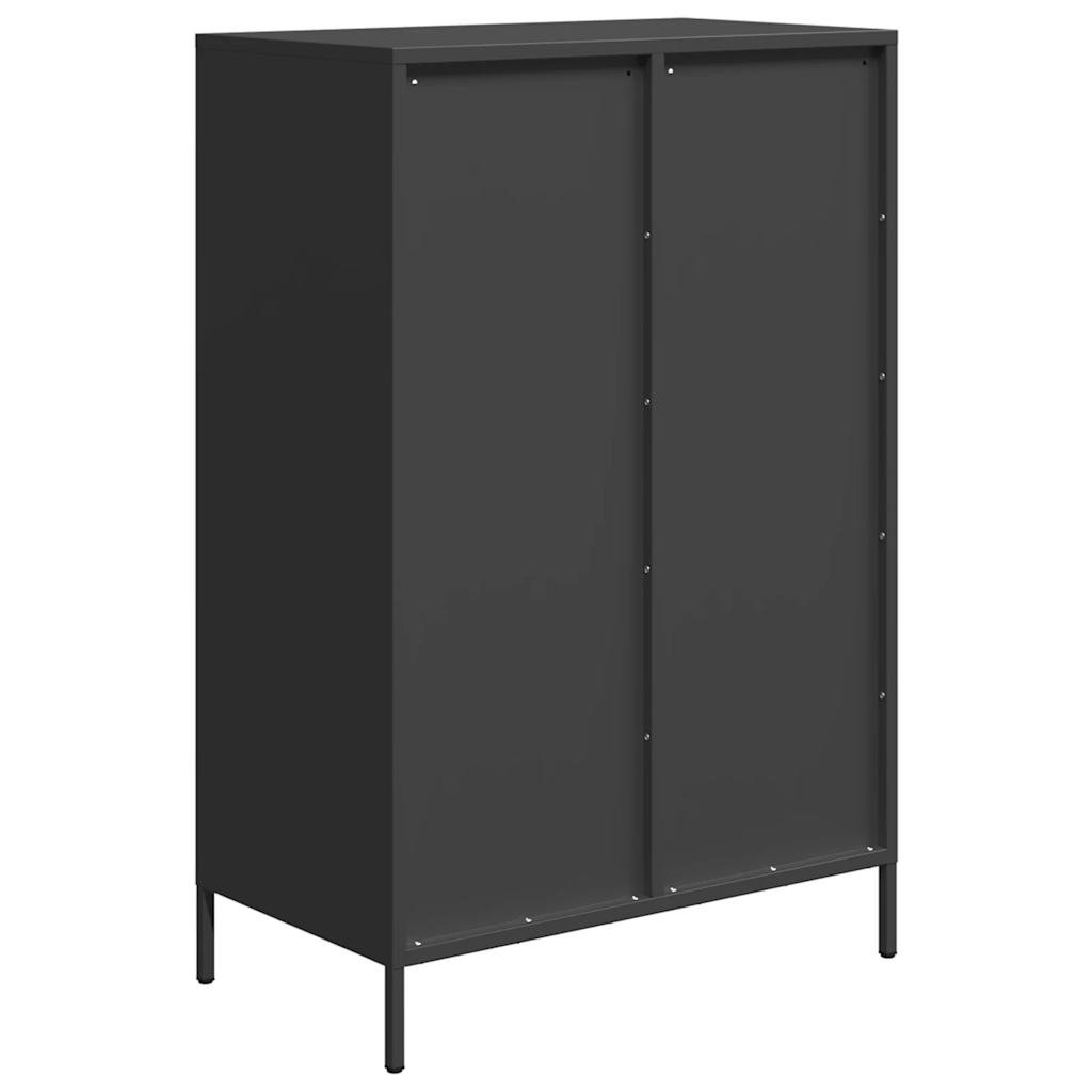 fekete acél magasszekrény 68 x 39 x 101,5 cm
