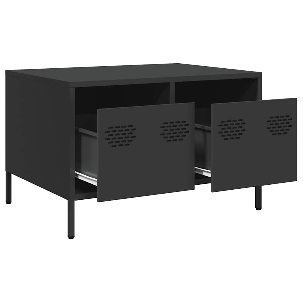 fekete hidegen hengerelt acél TV-szekrény 68 x 50 x 43,5 cm