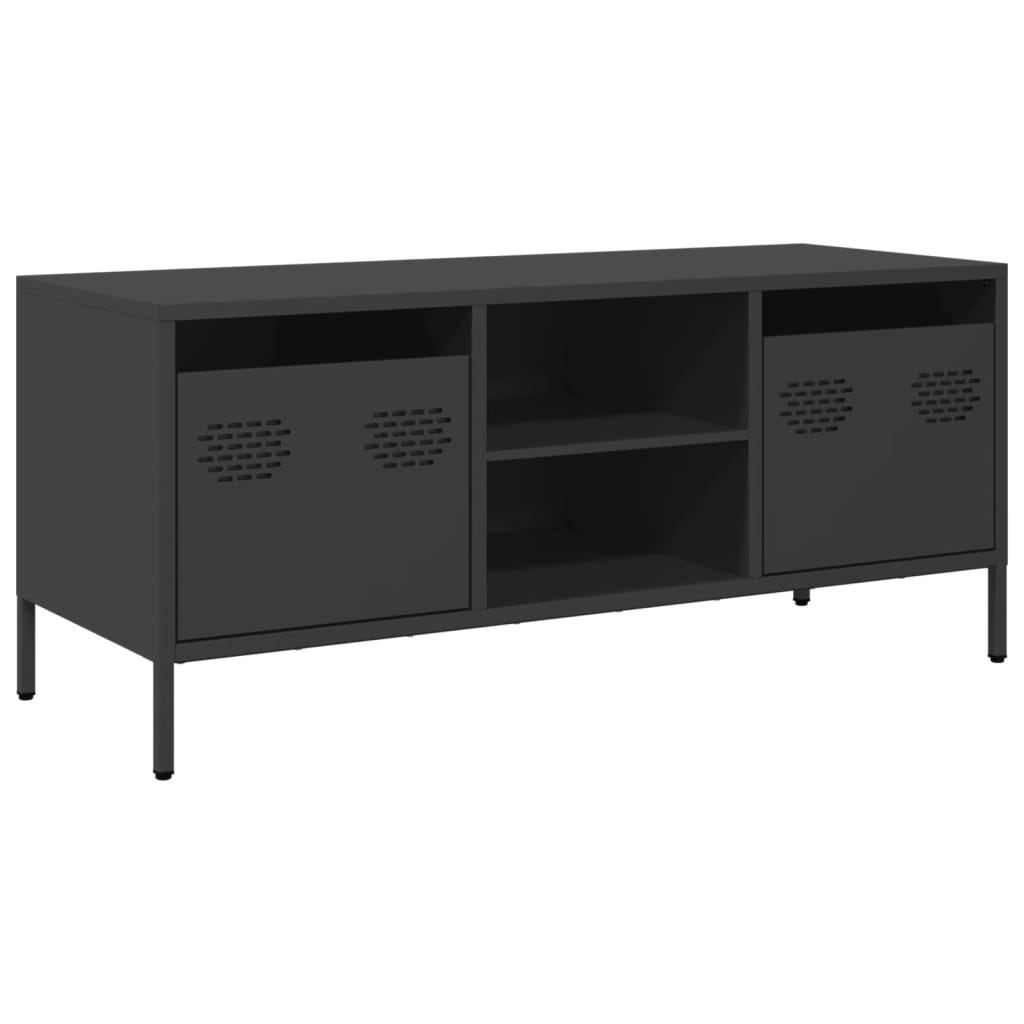 fekete hidegen hengerelt acél TV-szekrény 101,5 x 39 x 43,5 cm
