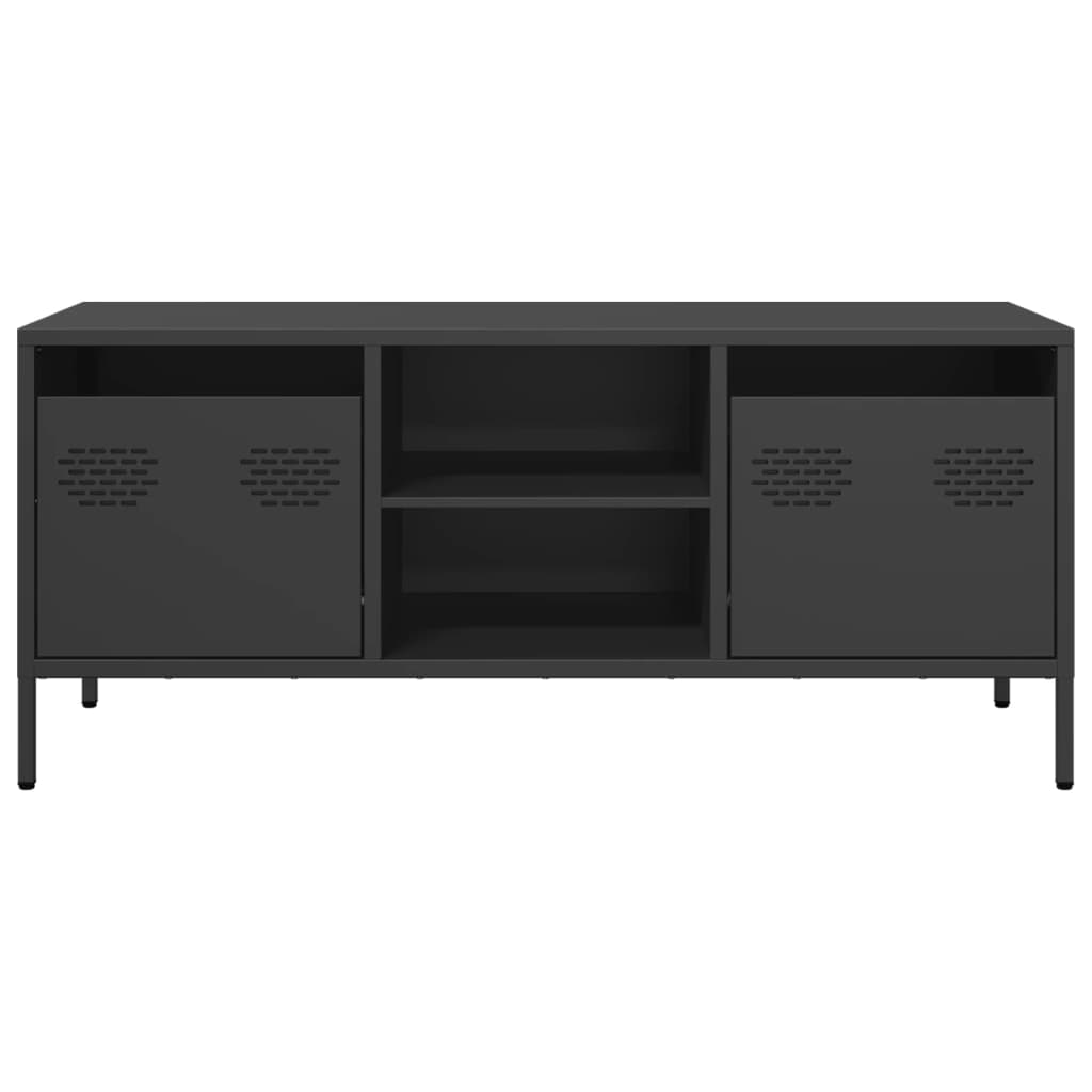 fekete hidegen hengerelt acél TV-szekrény 101,5 x 39 x 43,5 cm