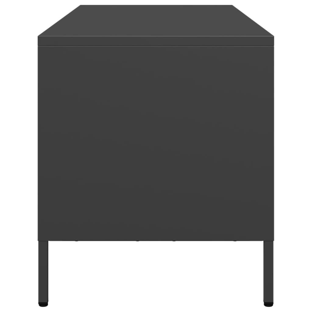 fekete hidegen hengerelt acél TV-szekrény 101,5 x 39 x 43,5 cm