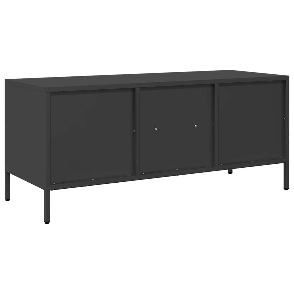 fekete hidegen hengerelt acél TV-szekrény 101,5 x 39 x 43,5 cm