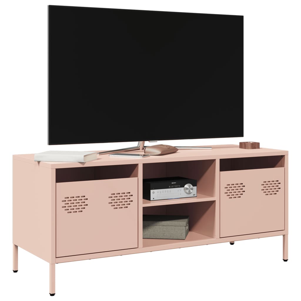 rózsaszín hidegen hengerelt acél TV-szekrény 101,5x39x43,5 cm