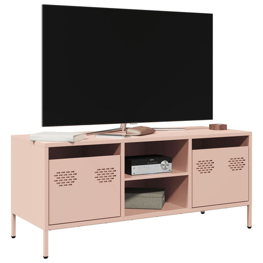 rózsaszín hidegen hengerelt acél TV-szekrény 101,5x39x43,5 cm