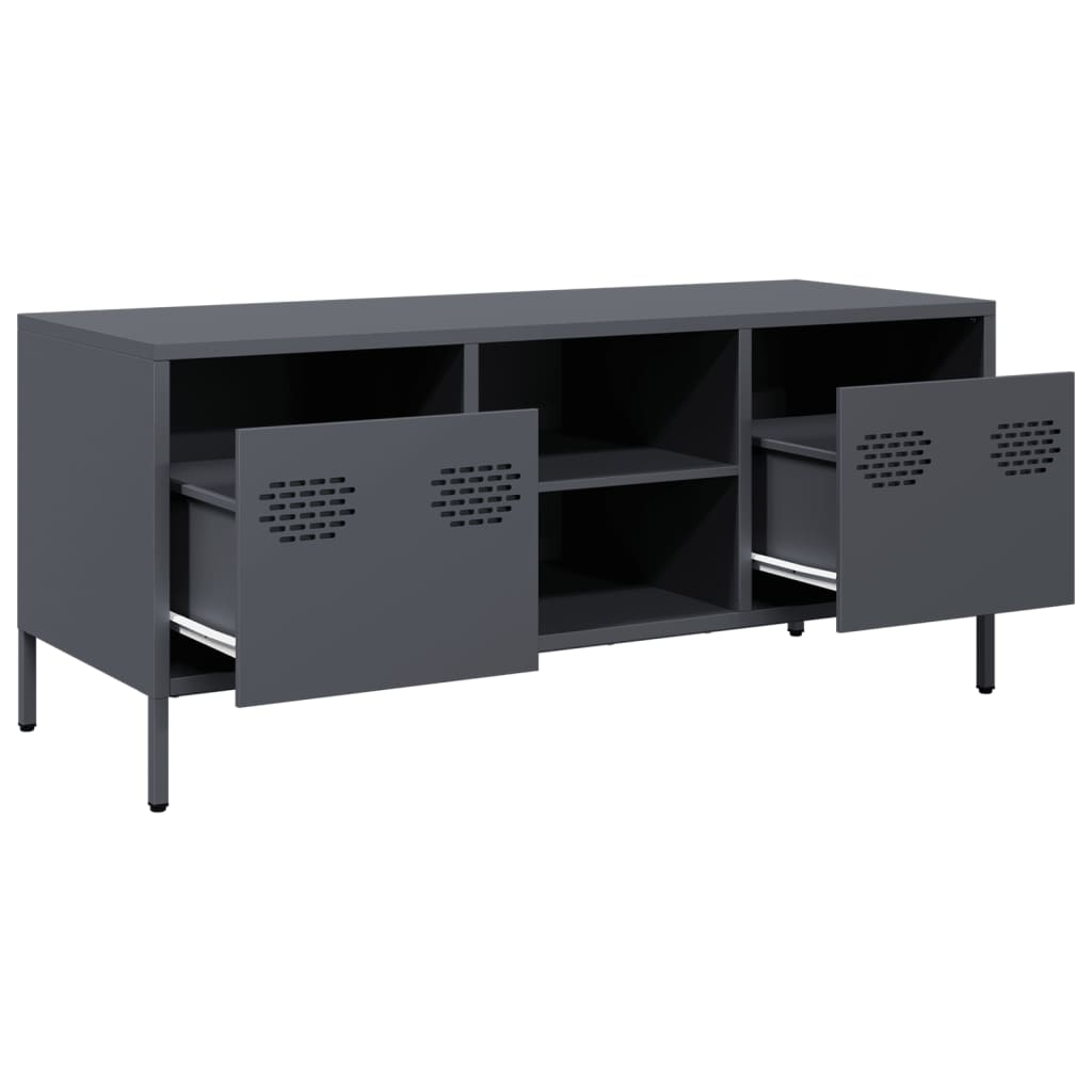 antracit hidegen hengerelt acél TV-szekrény 101,5x39x43,5 cm
