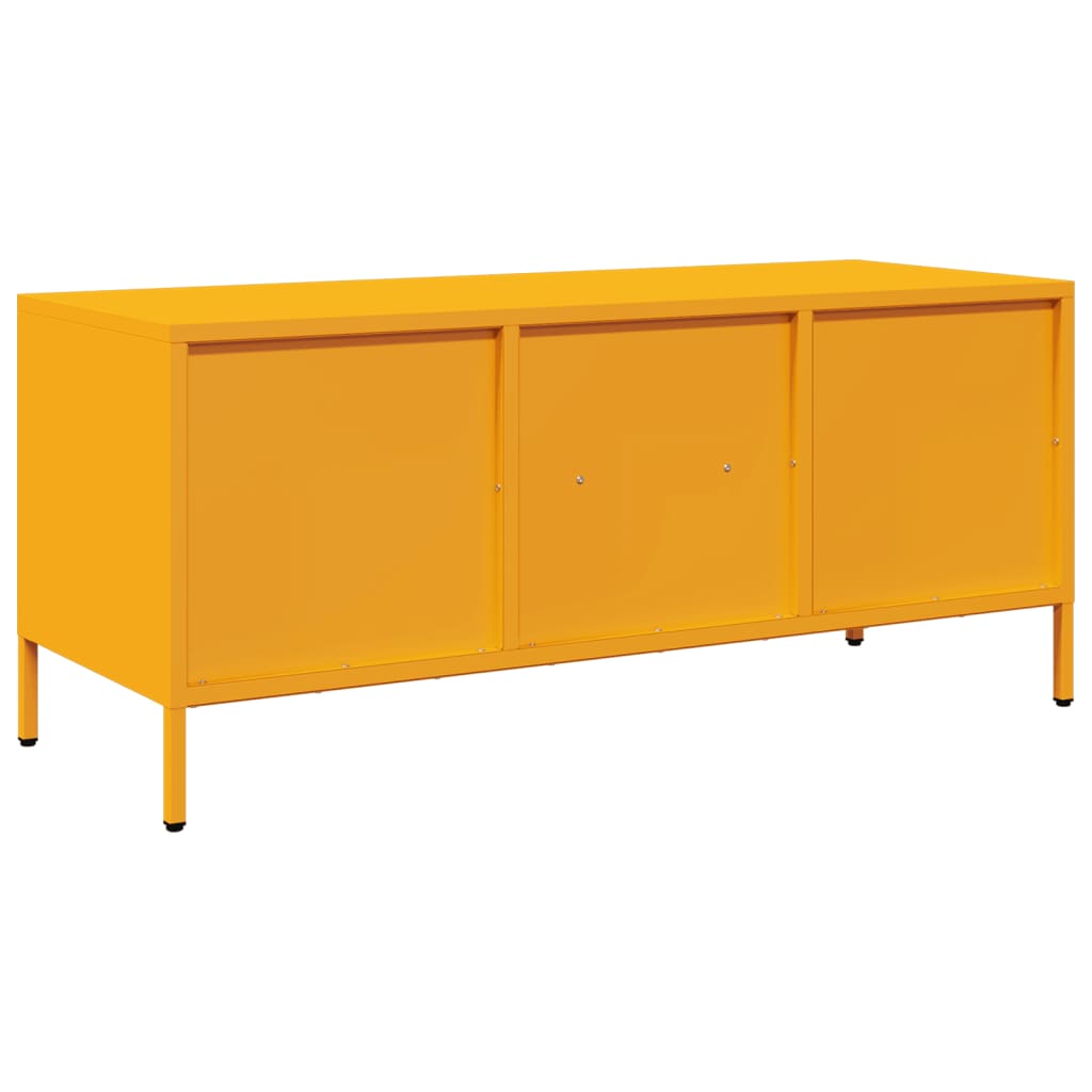 mustársárga hidegen hengerelt acél TV-szekrény 101,5x39x43,5 cm