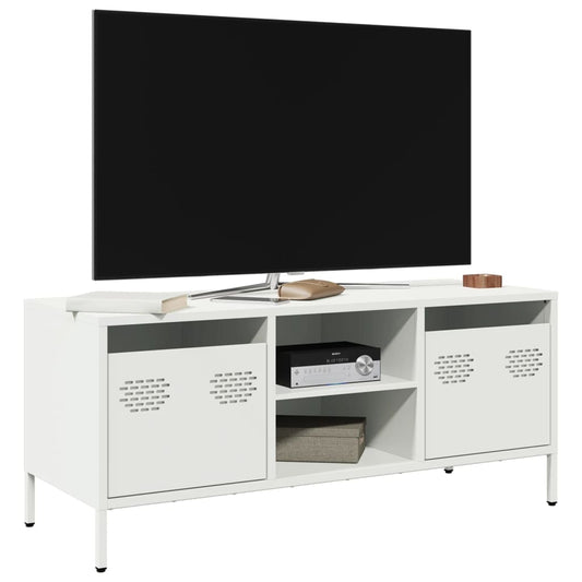 fehér hidegen hengerelt acél TV-szekrény 101,5 x 39 x 43,5 cm