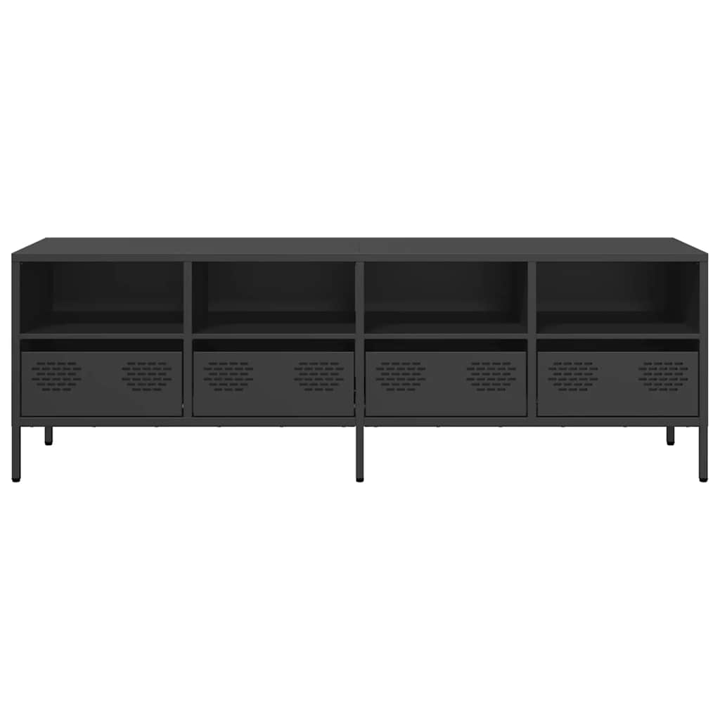 fekete hidegen hengerelt acél TV-szekrény 135 x 39 x 43,5 cm