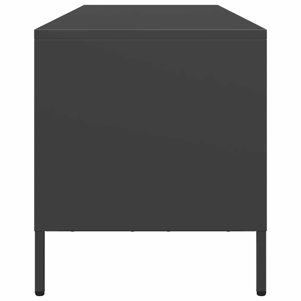 fekete hidegen hengerelt acél TV-szekrény 135 x 39 x 43,5 cm