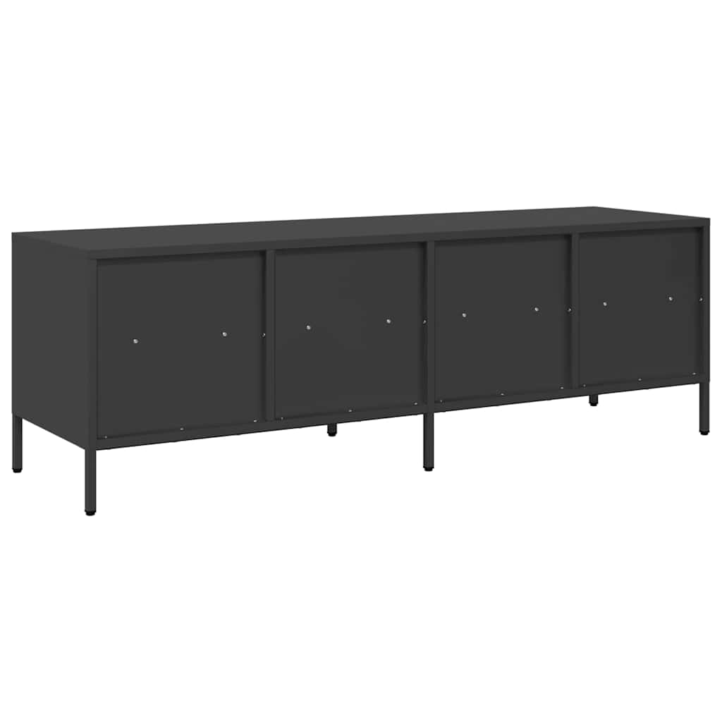 fekete hidegen hengerelt acél TV-szekrény 135 x 39 x 43,5 cm