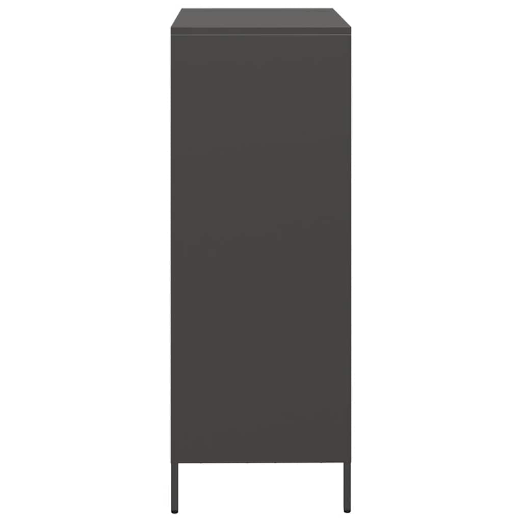 fekete acél magasszekrény 68 x 39 x 103,5 cm