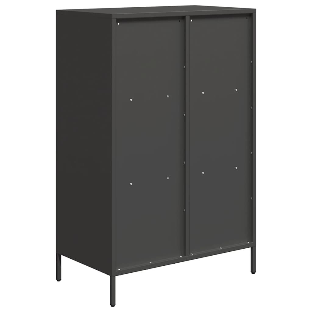 fekete acél magasszekrény 68 x 39 x 103,5 cm