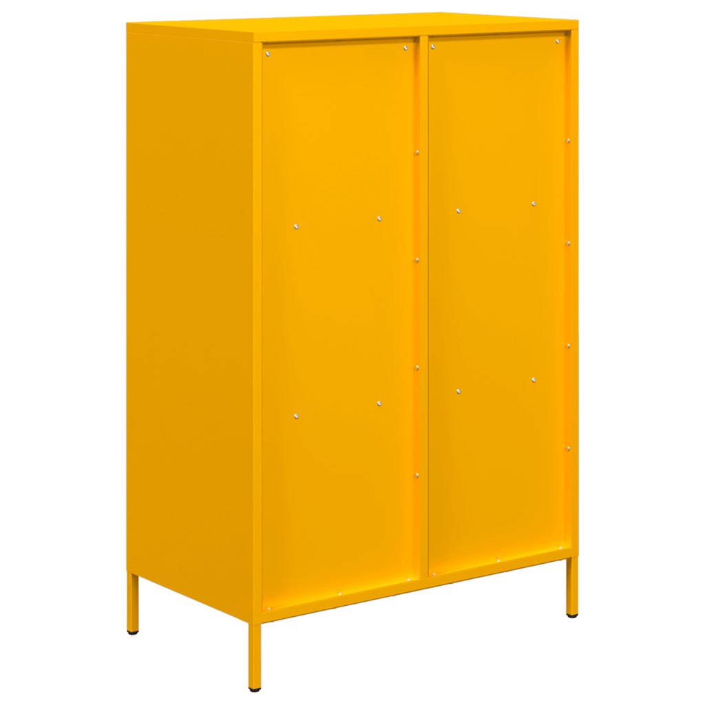 mustársárga acél tálalószekrény 68 x 39 x 103,5 cm
