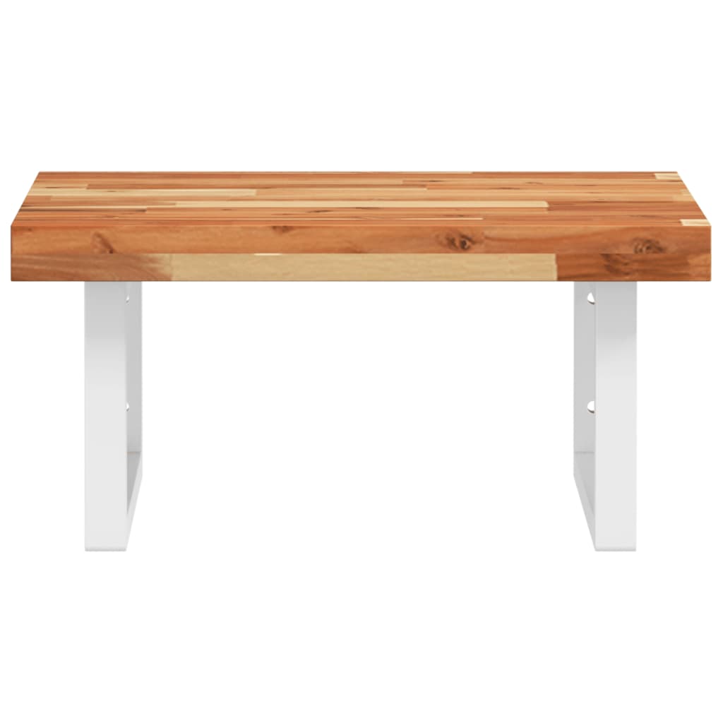 acél és tömör akácfa falra szerelhető mosdópolc