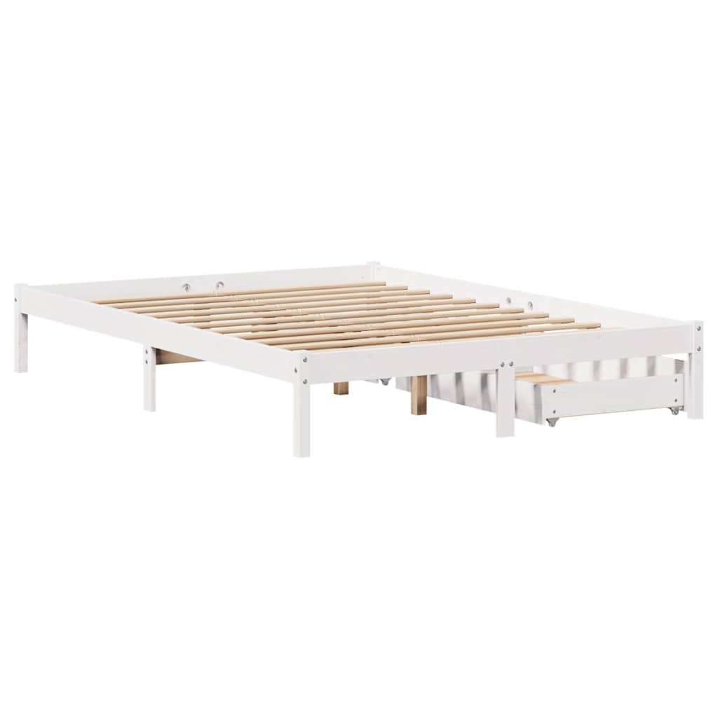 fehér tömör fenyőfa ágy matrac nélkül 120 x 200 cm