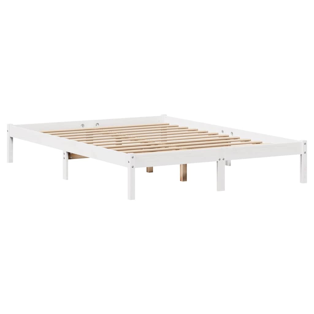 fehér tömör fenyőfa ágy matrac nélkül 120 x 200 cm