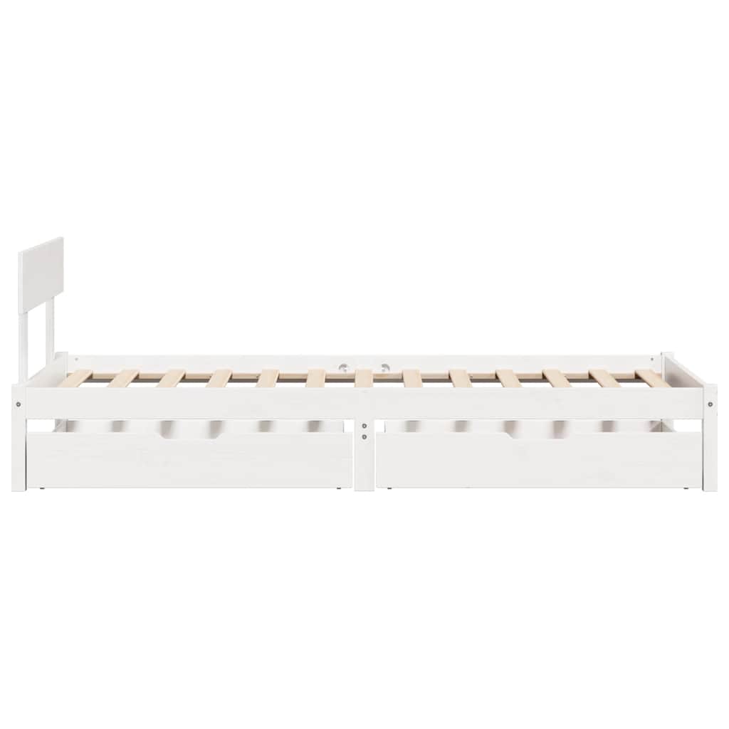 fehér tömör fenyőfa ágy matrac nélkül 75 x 190 cm