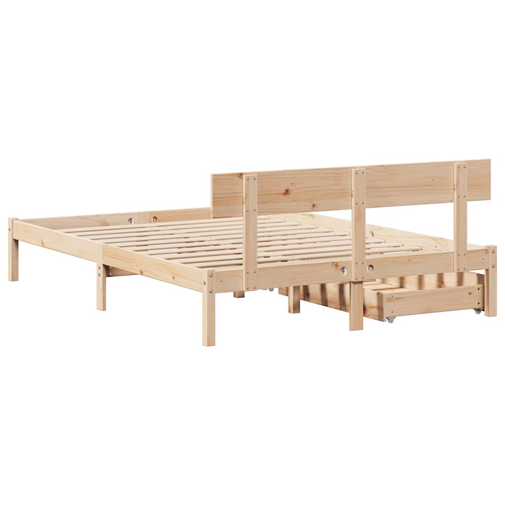tömör fenyőfa ágy matrac nélkül 140 x 190 cm