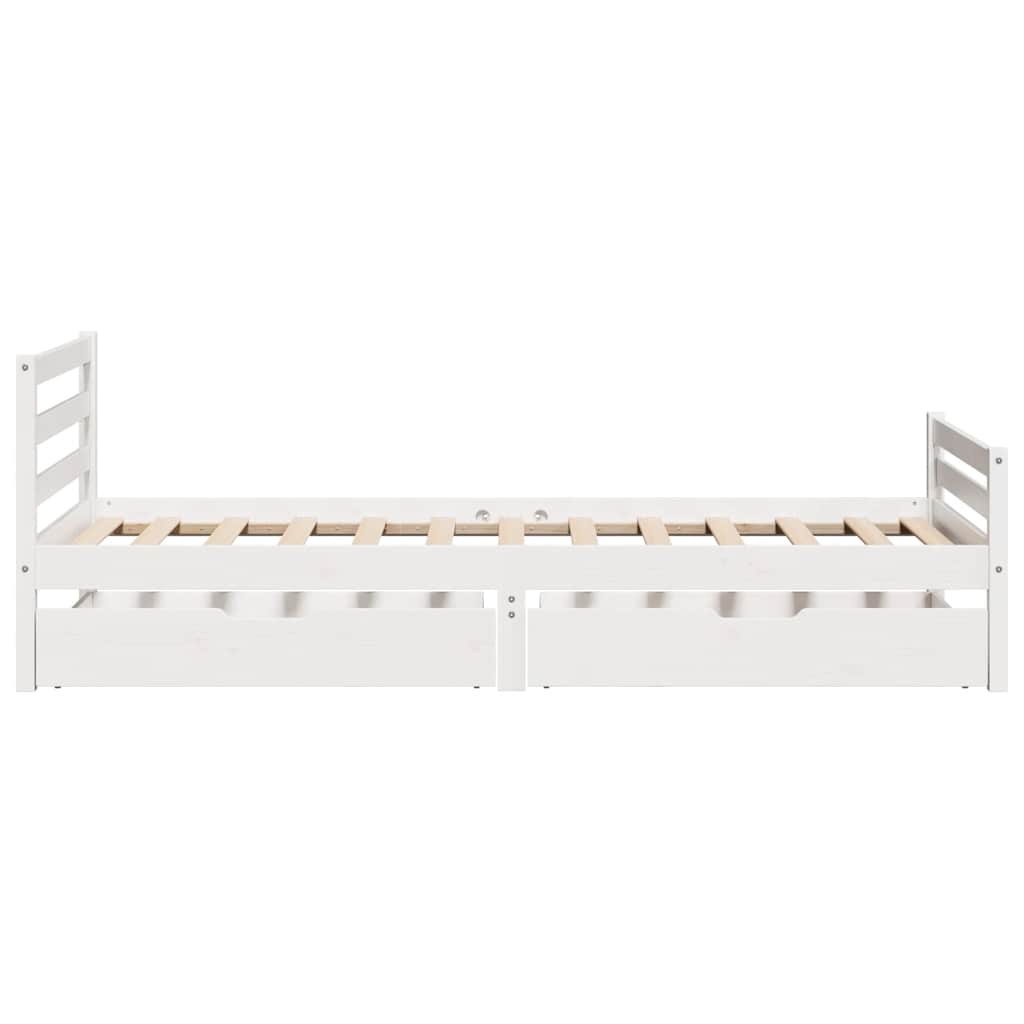 fehér tömör fenyőfa ágy matrac nélkül 100 x 200 cm